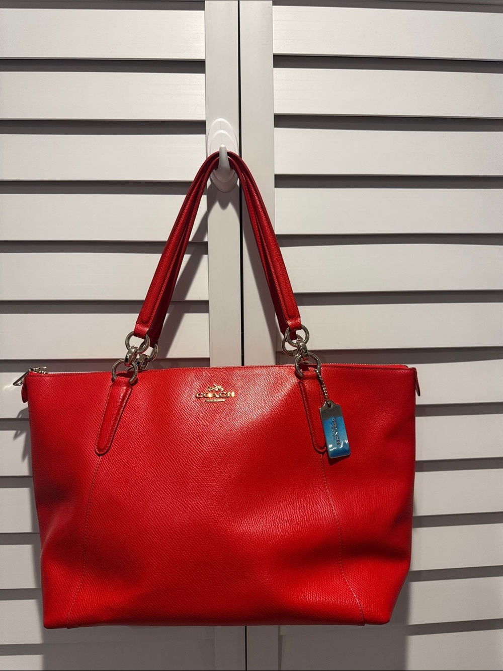 Coach Pre Owned Red Tote with Gold Hardware. Few flaws check pics